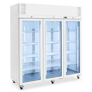 Pearl - Three Door White Colorbond Upright Display Refrigerator HP3GW Mattys