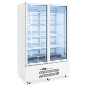 Quartz Star - Two Door White Colorbond Upright Display Refrigerator - HQS2GW Mattys