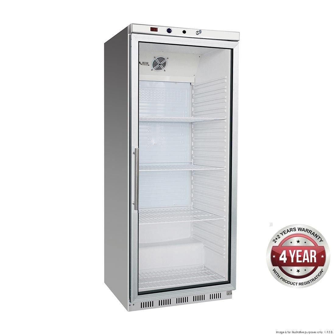 F.E.D. Thermaster HR600G S/S Display Fridge with Glass Door - HR600G S/S Mattys