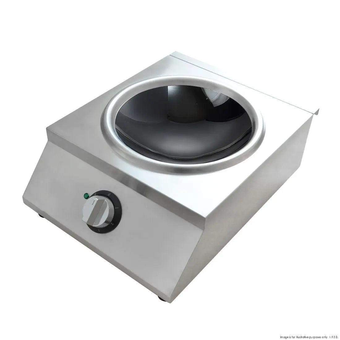 F.E.D. IW500 Benchstar Ceramic Induction Wok w/ Stainless Steel Body Mattys