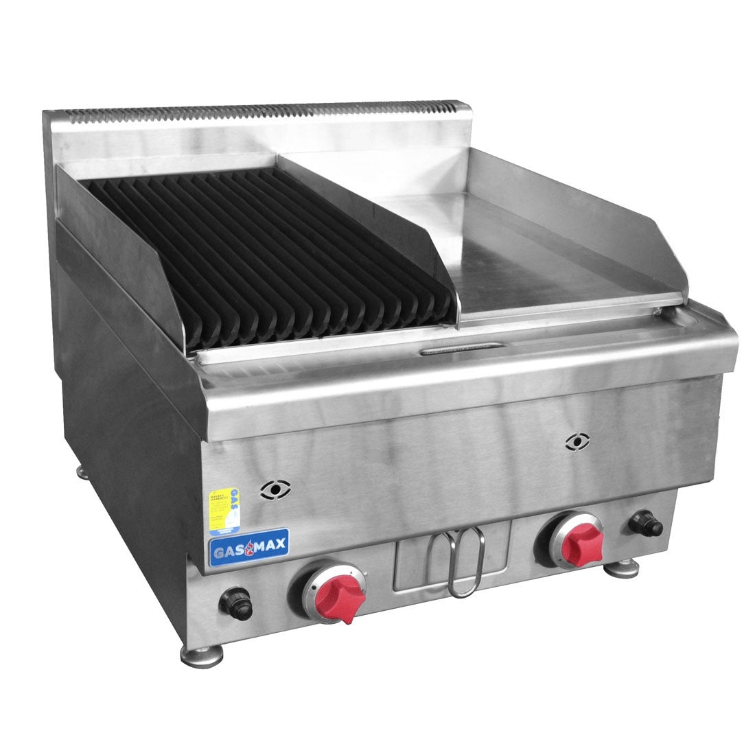 GASMAX Benchtop LPG Gas Combo 1/2 Char & 1/2 Griddle - JUS-TRGH60LPG Gasmax