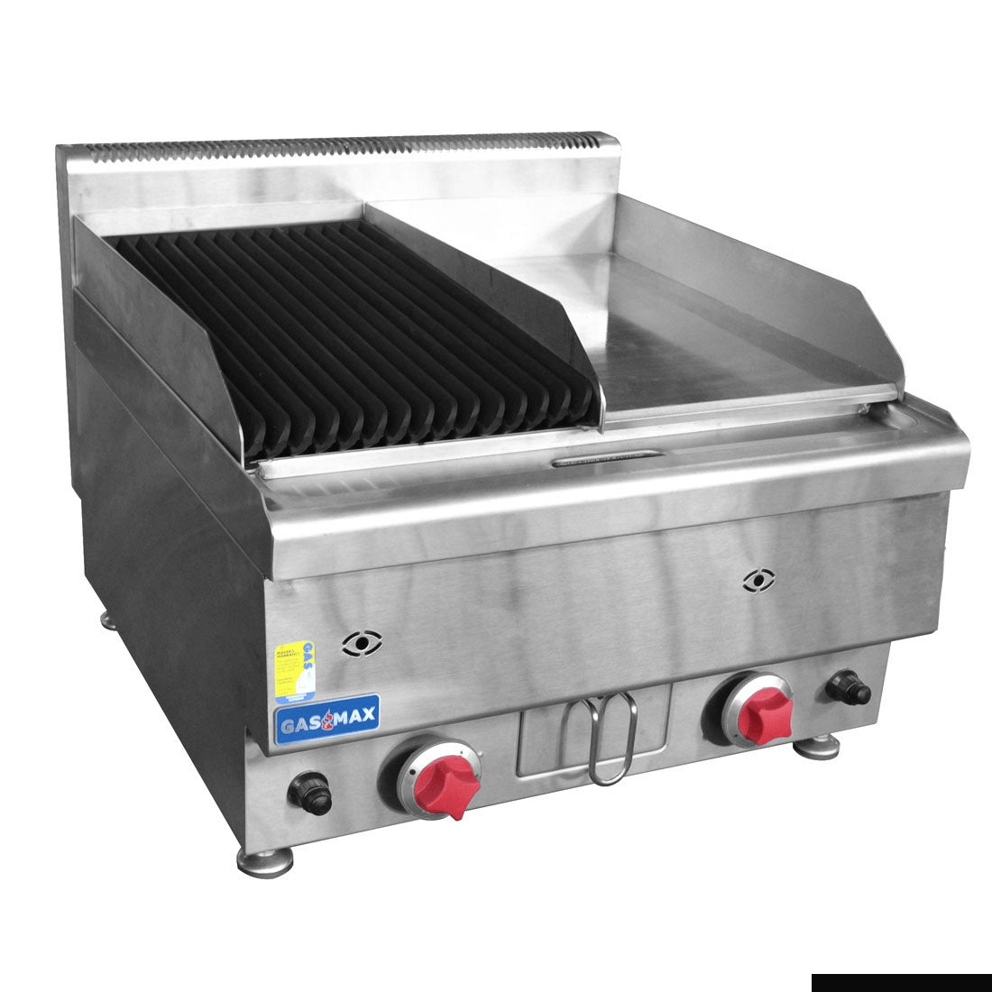 GASMAX- JUS-TRGH60ELPG Benchtop LPG Gas Combo 1/2 Char & 1/2 Griddle Mattys