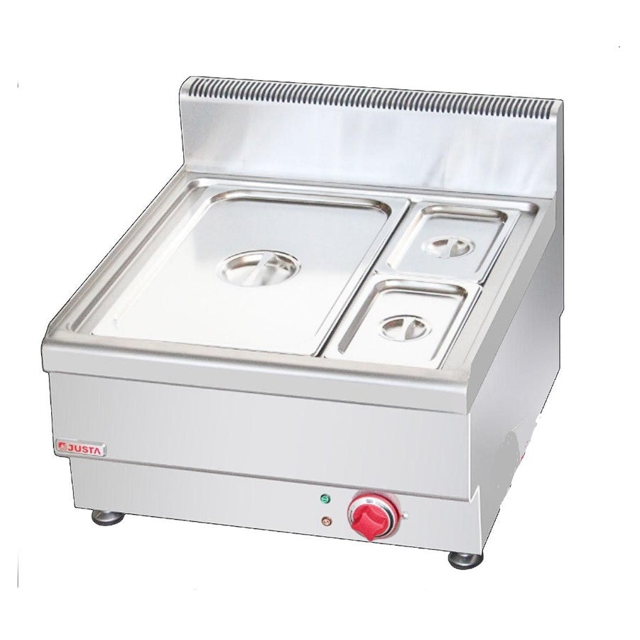F.E.D. GASMAX JUS-TY-2 Dry Bain Marie With 1 x 1/1 pan + 2 x ¼ GN Pan & Lid Mattys