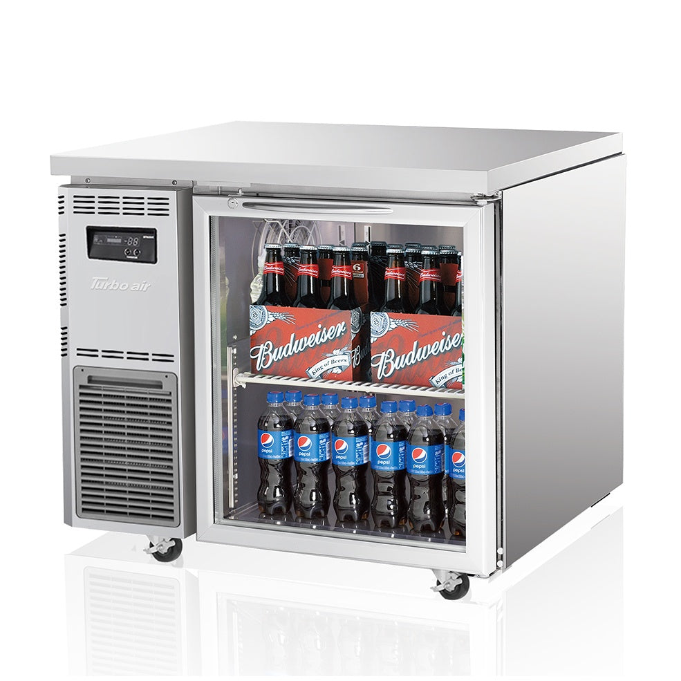 Turbo Air  1 Door Glass Fridge - 900mm x 600mm deep    KGR9-1-N(HC)(600) Turbo Air
