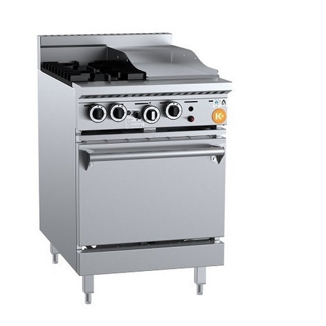 K+ KOV-SB2-GRP3 Gas Two Open Burners & 300mm Grill Plate with Oven Mattys