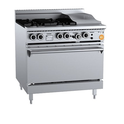 K+ KOV-SB4-GRP3 Gas Four Open Burners & 300mm Grill Plate with Oven Mattys