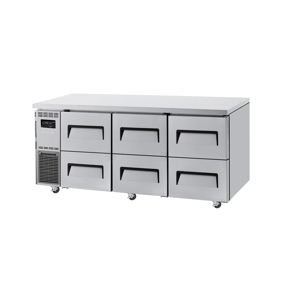 Turbo Air Undercounter 6 Drawer Chiller - 1800mm wide    KUR18-2D-6-N(HC) Turbo Air