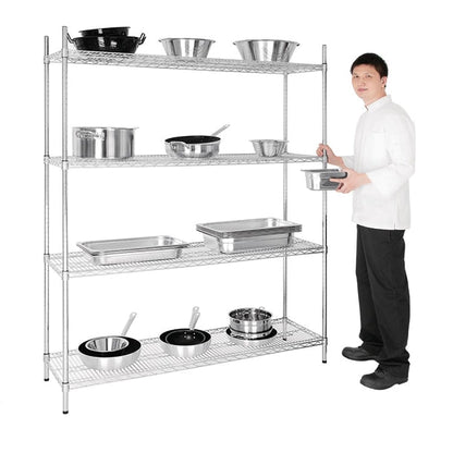 Shelving Vogue 4 Tier Wire Shelving Kit 1525x460mm - L929 Vogue