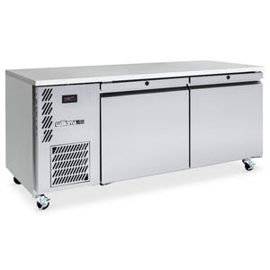 Emerald - Two Door Stainless Steel Under Counter Storage Freezer LE2USS Mattys