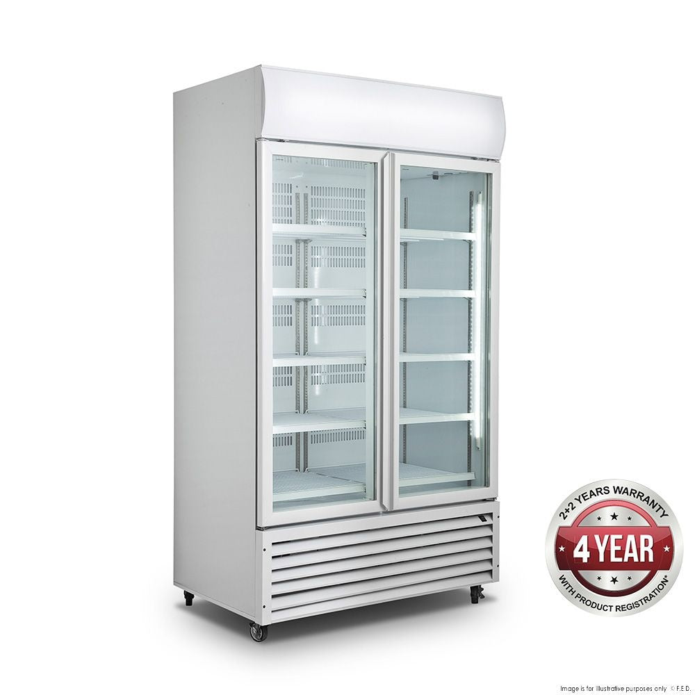 Double Glass Door Colourbond Upright Drink Fridge - LG-1200GT Mattys
