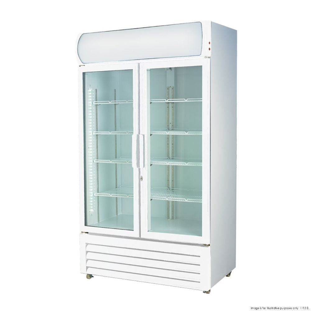 F.E.D. Thermaster LG-580P 580L Double glass door colourbond upright drink fridge Mattys