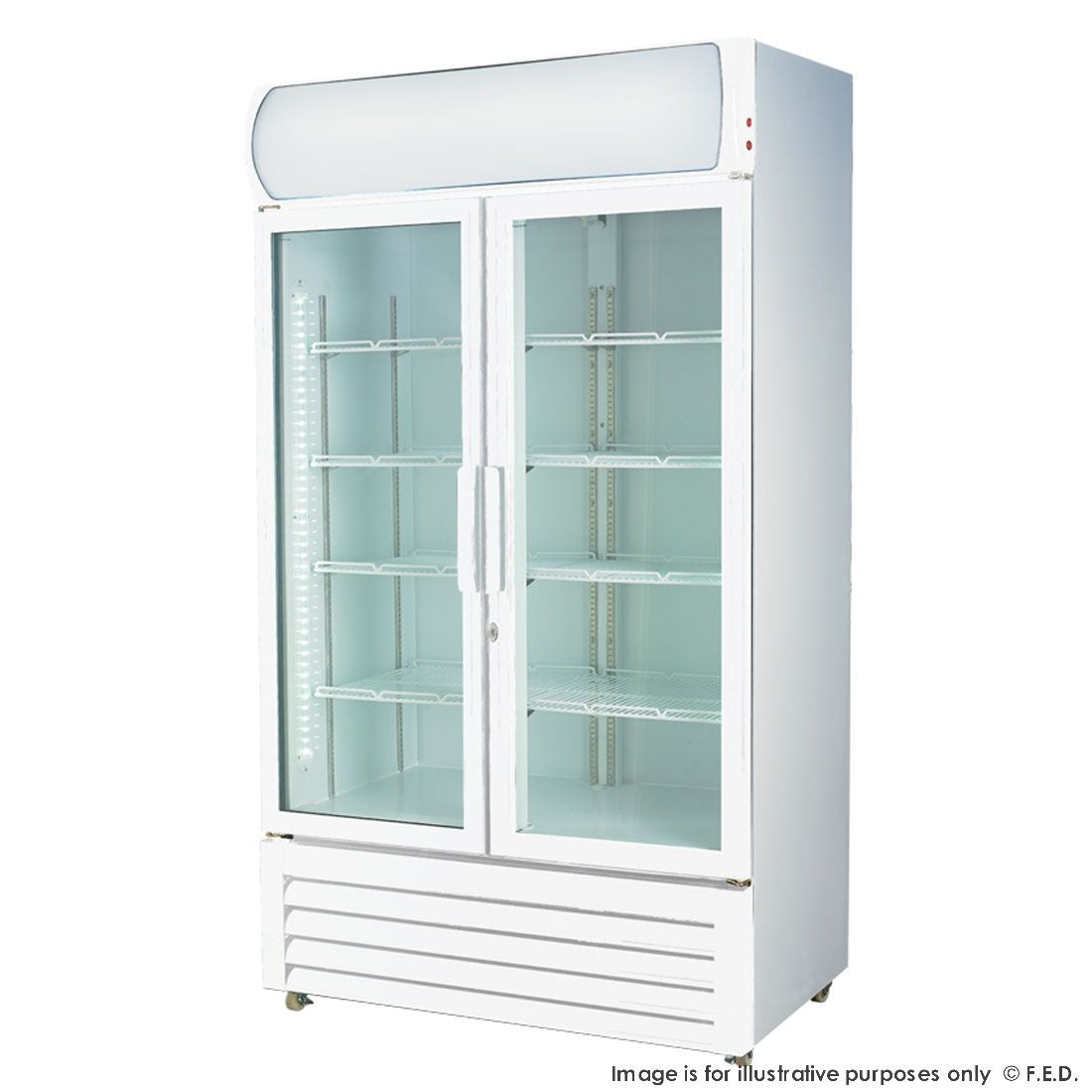F.E.D. Two Glass Door Colourbond Upright Drink Fridge - LG-730GE Mattys