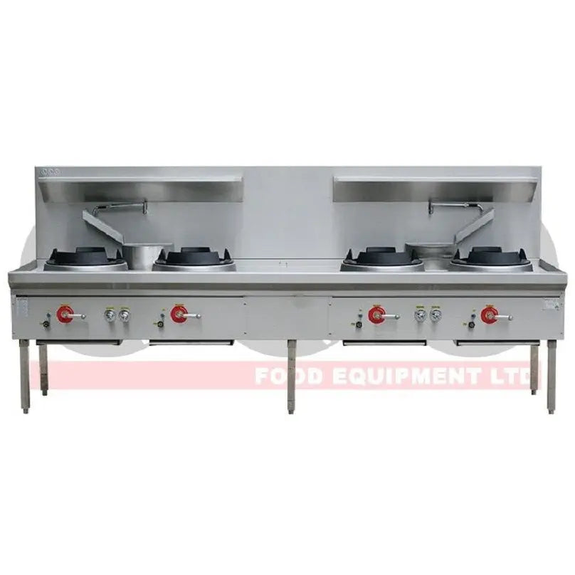 LKK-4BC Four Burner Waterless Wok Table (Chimney) Mattys