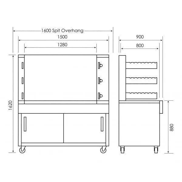 SEMAK M28C 3 Tier Charcoal Rotisserie 28 Birds Mattys