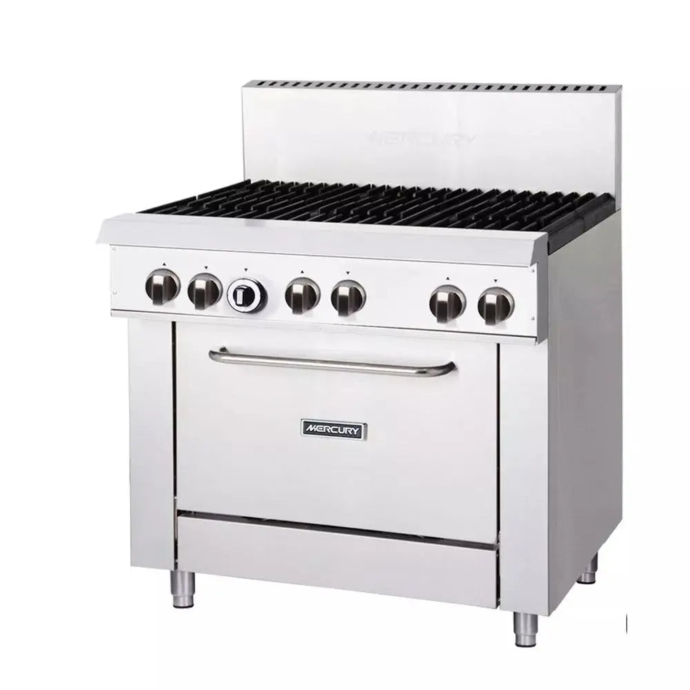 Mercury M36S-6F Static Gas Oven and Griddle, 6 burners - 915mm Mattys