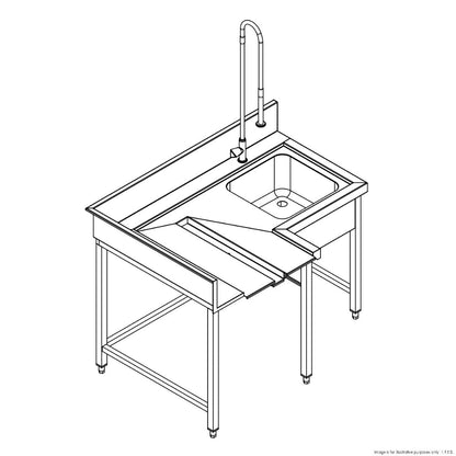 F.E.D. Fagor Pre-Rinsing Sink Bench w/ Introductor of Baskets MCFD-1000D Mattys