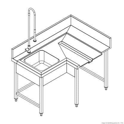 F.E.D Refrigeration Fagor Pre-Rinsing Sink Bench w/ Introductor of Baskets - MCFD-1000I Mattys