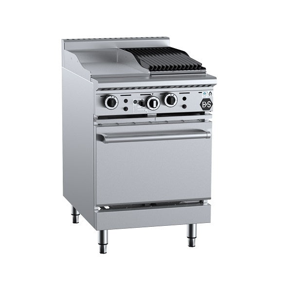 B+S Black OV-GRP3-CBR3 - Gas 300mm Grill Plate & 300mm Char Broiler with Oven Mattys