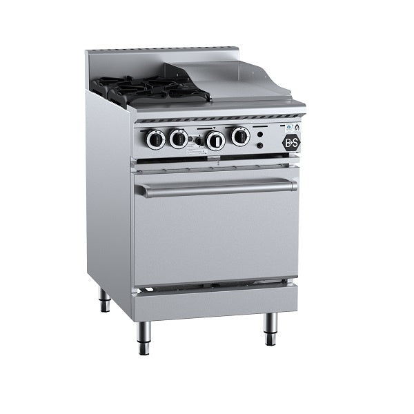 B+S Black OV-SB2-GRP3 - Gas Two Open Burners & 300mm Grill Plate with Oven Mattys