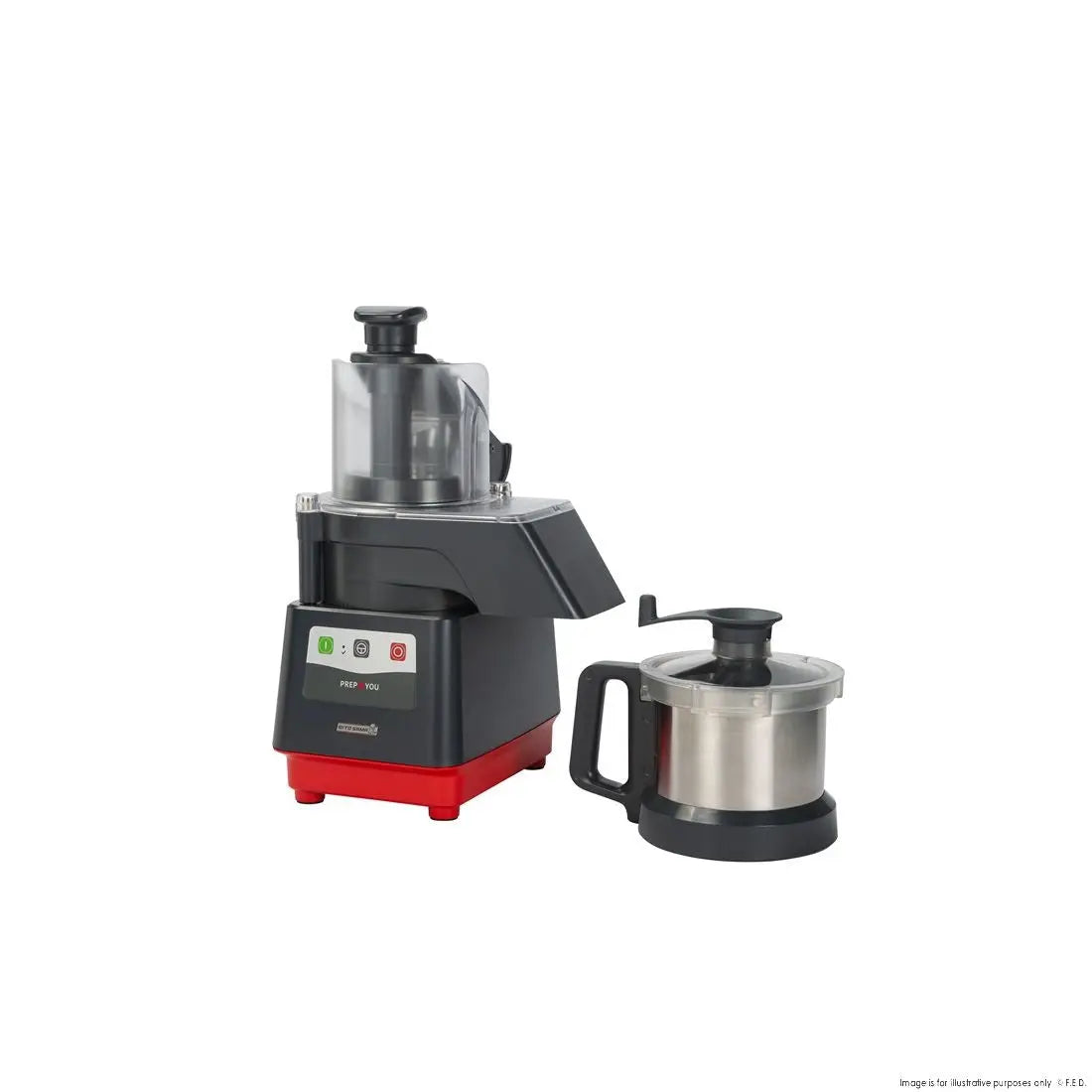F.E.D. P4U-PS201S DITO SAMA PREP4YOU Combination Cutter/Slicer 1 Speed 2.6L Stainless Steel Bowl Mattys