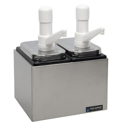 San Jamar P9712 Condiment Pump Service Center - 2 Wells