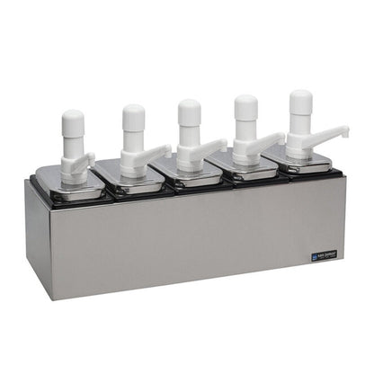 San Jamar P9715 Condiment Pump Service Center - 5 Wells