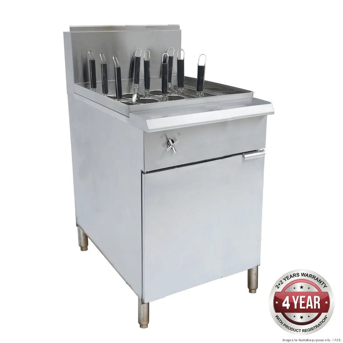 F.E.D. Gasmax PC150-9 - V Pan Natural Gas 9 Baskets Pasta and Noodle Cooker Mattys