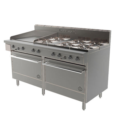 Cook Tops Goldstein 6 Gas Burner + Griddle With Double Oven - PF24G6228 Mattys