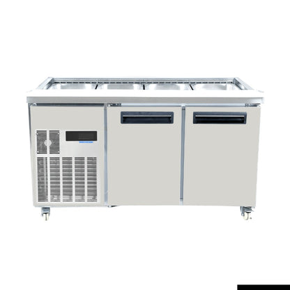 F.E.D Thermaster PG150FA-XB Two Door Cold Bench Salad Station 4x1/1 GN Pans Mattys