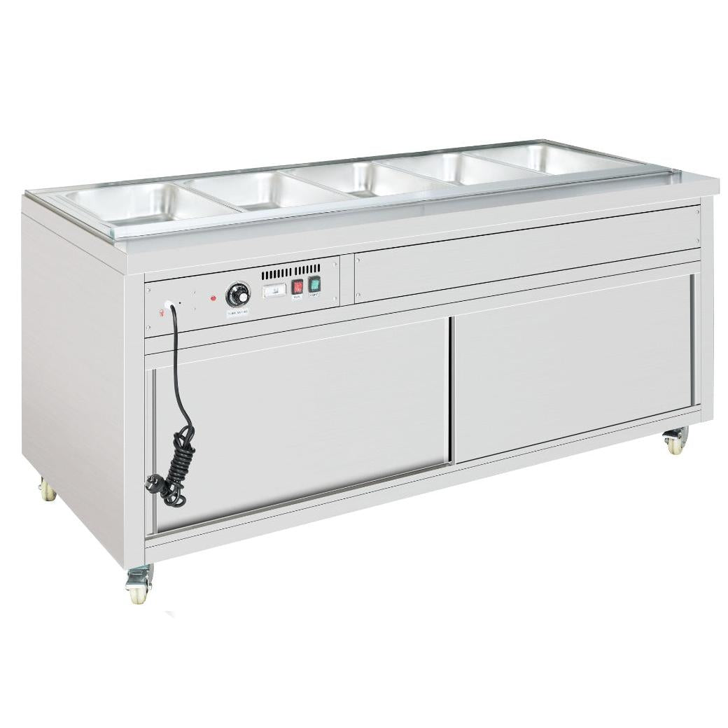 Bain Marie F.E.D Thermaster Premium Wet and Dry Bain Marie Food Display 4x1/1 GN Pans - PG150FE-XB Mattys