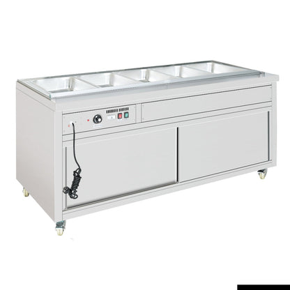 F.E.D Thermaster PG150FE-XB Premium Wet and Dry Bain Marie Food Display 4x1/1 GN Pans Mattys