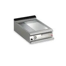 Baron Q90FTT/G625 1 Burner Gas Fry Top With 2/3 Smooth 1/3 Ribbed Chrome Plate And Thermostat Control Mattys