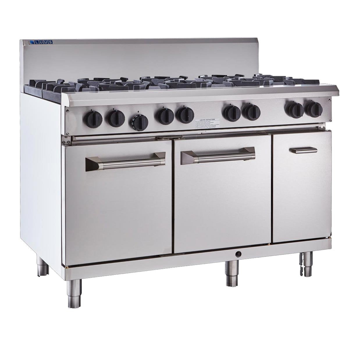 Luus 1200mm Oven With 6 Burners & 300mm Chargrill Professional Series - RS-6B3C Mattys