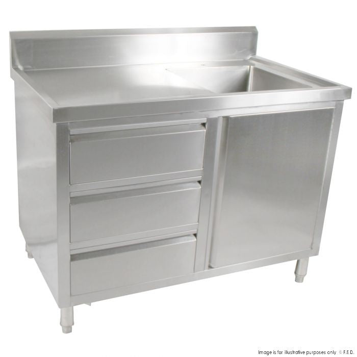 F.E.D. Modular Systems SC-7-1200R-H 'KITCHEN TIDY' Cabinet with Right Sink Mattys