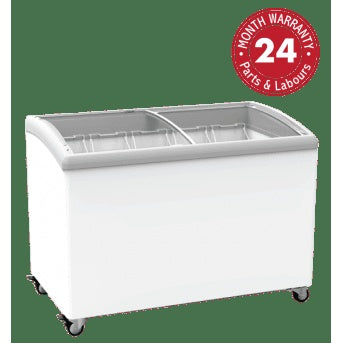 Exquisite SD400 Curved Glass Display Chest Freezers Mattys
