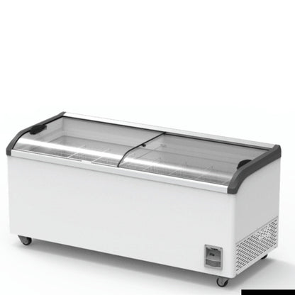 F.E.D Thermaster SD-666K Heavy Duty Supermarket Glass Sliding Lid Freezers 666L Mattys