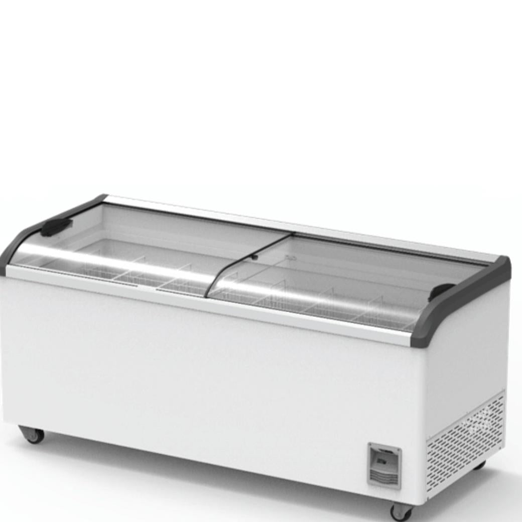 F.E.D Thermaster Heavy Duty Supermarket Glass Sliding Lid Freezers 666L - SD-666K Mattys