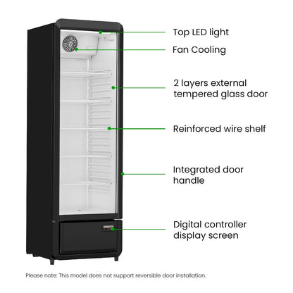 Thermaster Upright Glass Door Beverage Fridge - SDC-258B Thermaster