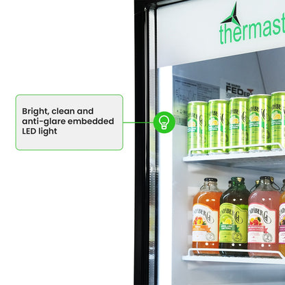 Thermaster Upright Glass Door Beverage Fridge - SDC-343B Thermaster