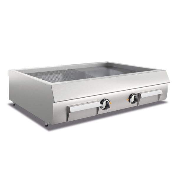 Baron SDFT12EMC ROYAL LINE ELECTRIC FRY TOP WITH 1/2 SMOOTH & 1/2 RIBBED CHROME PLATE Baron