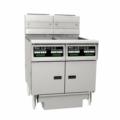 Pitco SE14-C/FD/FF Solstice Electric Double Fryer Bank On Casters with Computer Control and Filtration Mattys