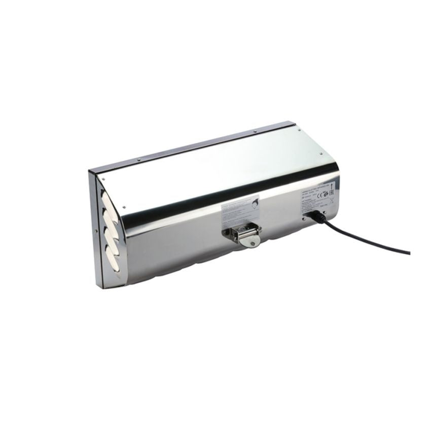 Varmatec SEASIDE Single Infrared Wall-Mounted Stainless Steel Heater with Corrosion-Resistant Waterproof Design and On/Off Switch Controls