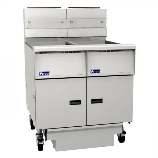 Pitco SG14S/FD/FF Double Gas Fryer Bank w/ Filter Drawer Mattys