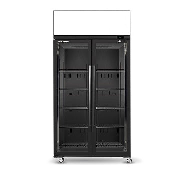 SKT1000N-AC 2 Glass Door Display or Storage Fridge, Lit Sign Mattys