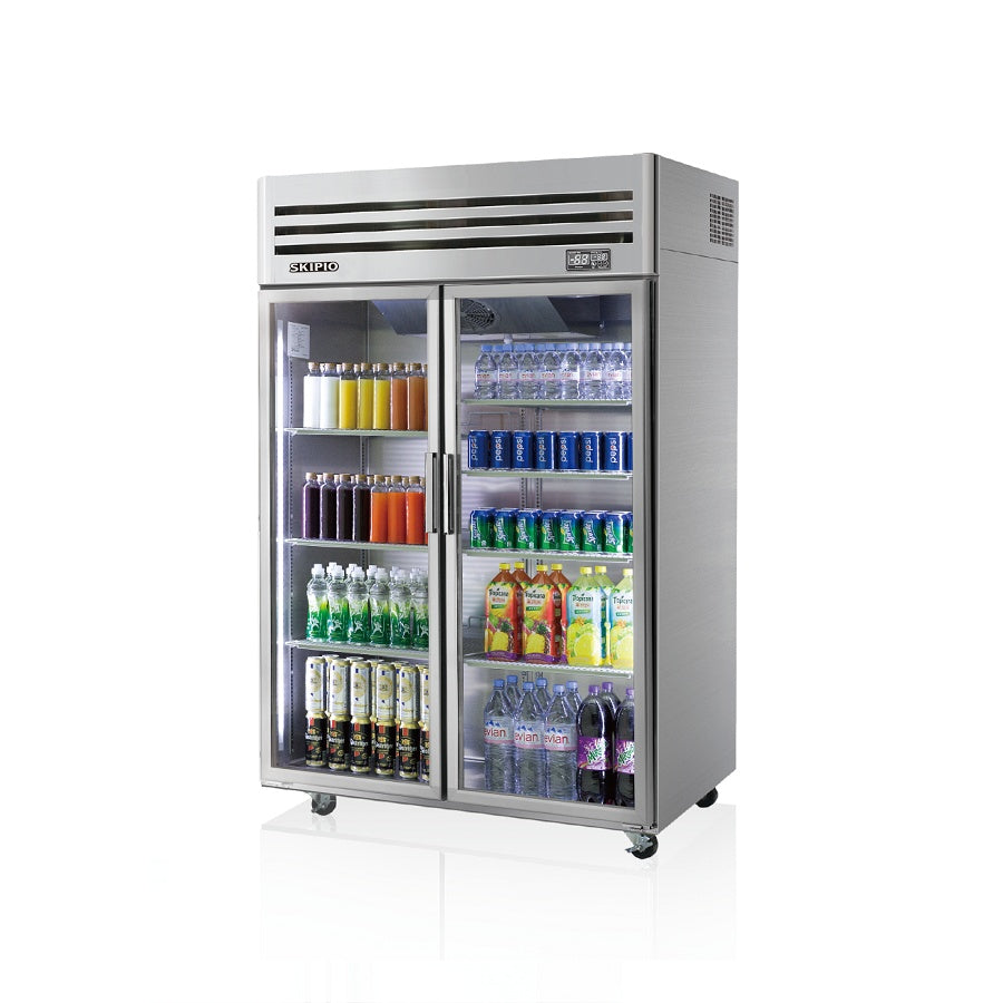Skipio Upright Fridge - 2 Glass Doors - SRT45-2G Mattys