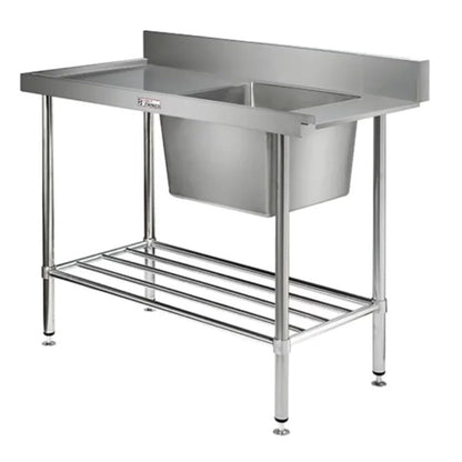 Simply Stainless Ss08.1500L Left Hand Single Sink Dishwasher Inlet Bench (600 Series) - 1500Mm Mattys