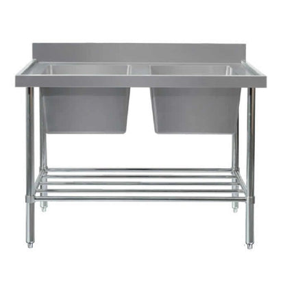 Mixrite Double Sink Bench W1800 x D600 x H900 SS2618C Mattys
