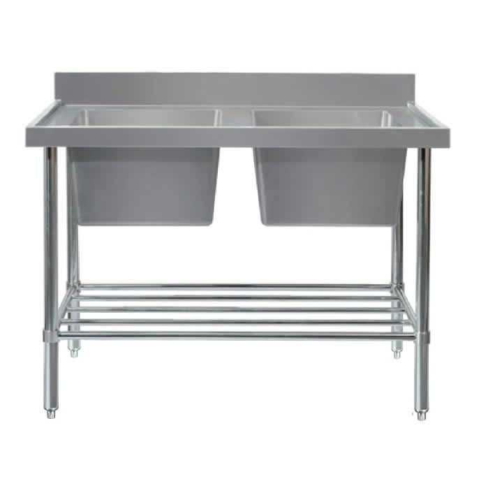 Mixrite Double Sink Bench - W2100 x D600 x H900 SS2621C Mattys