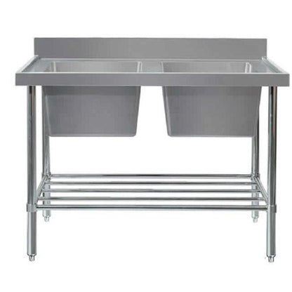 Mixrite Double Sink Bench - W1800 x D700 x H900 SS2718C Mattys