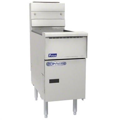 Pitco SSH55 SSTC Solstice Supreme Natural Fryer Gas Double Baskets with Solid State Control 22.5 Littre Mattys